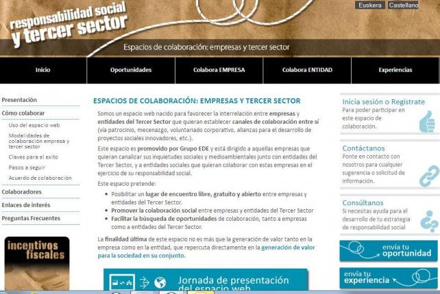 Web "Responsabilidad social y Tercer Sector"